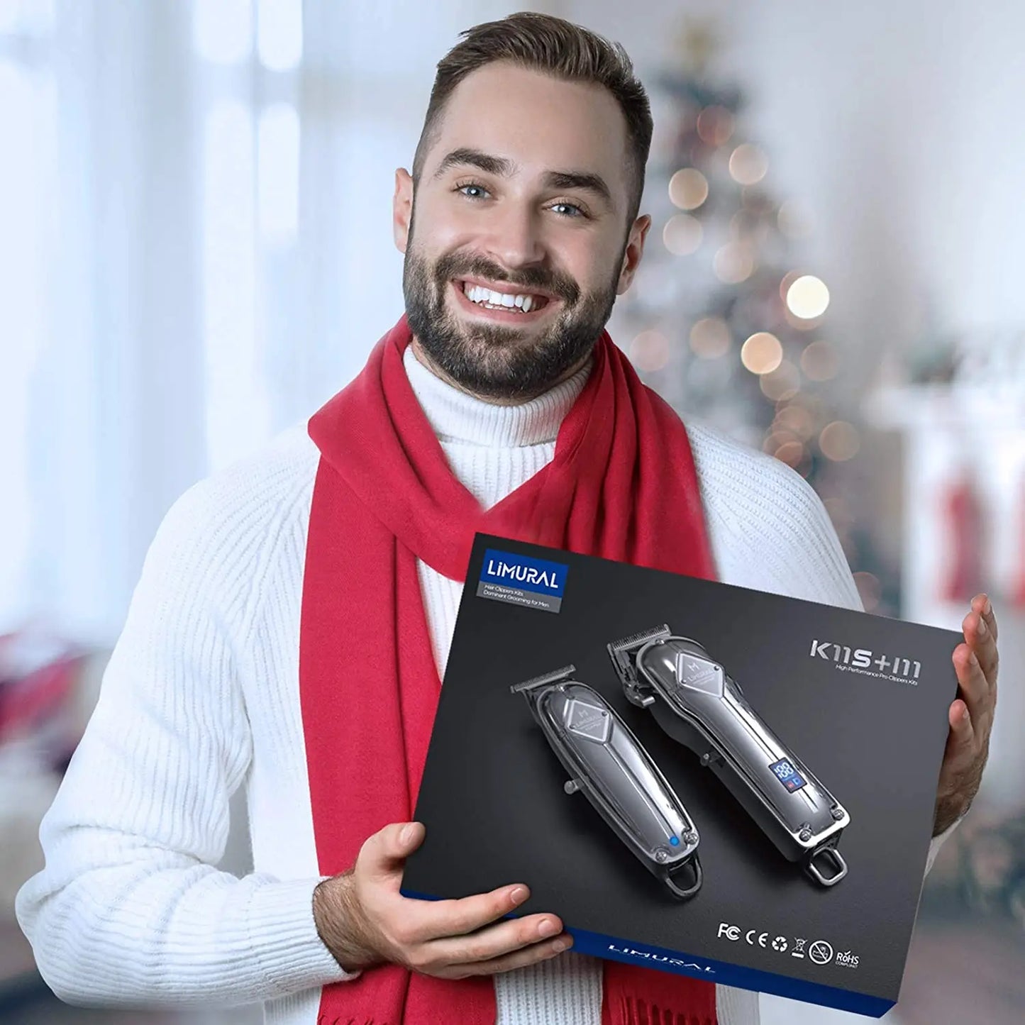 Limural Electric Hair Clippers for Men Professional Cordless Barber Clippers Rechargeable Beard Trimmer LED Display Trimmer Kit