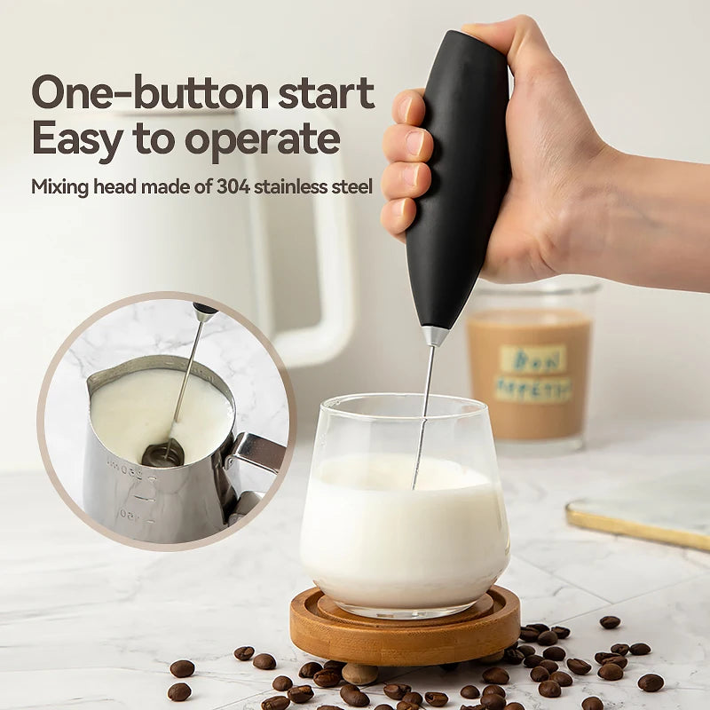 1PC Electric Egg Beater Milk Frother Wireless Handheld Coffee Cappuccino Frother Household Mini Whisk Mixer