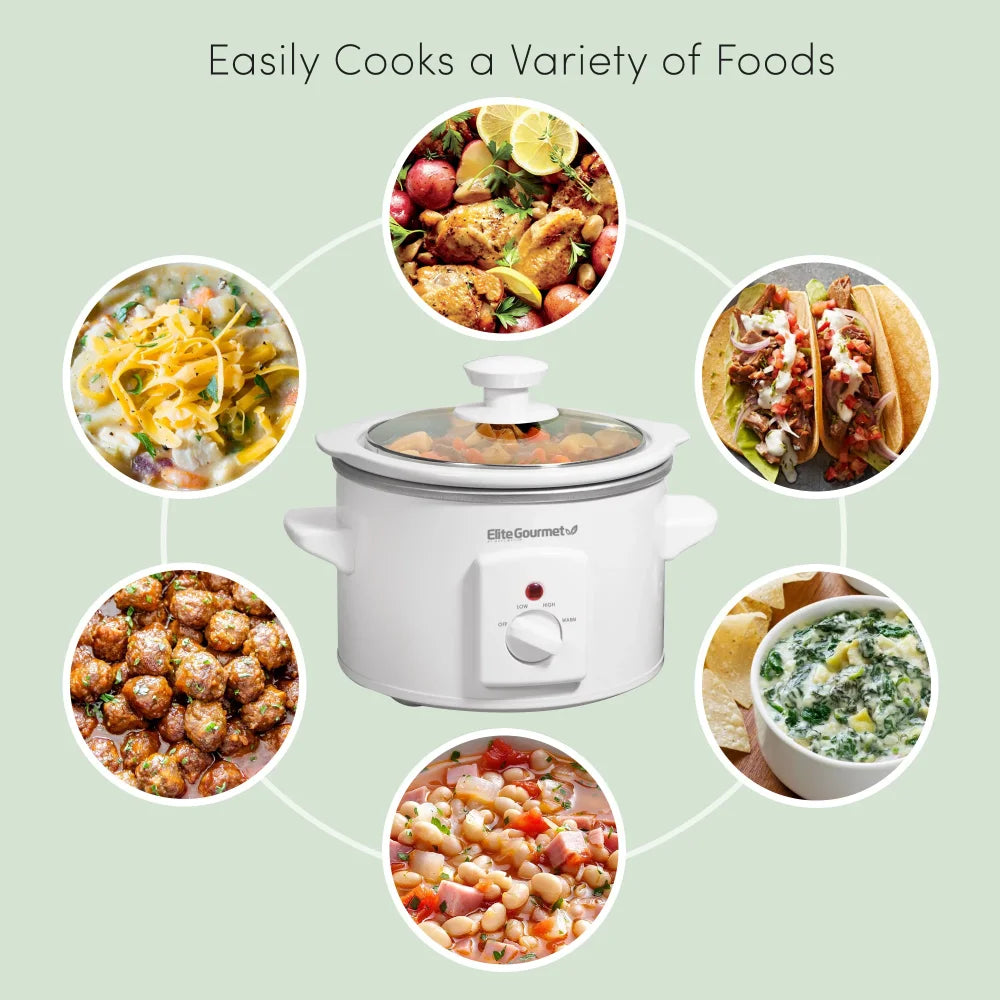 Elite Cuisine 1.5Qt. Mini Slow Cooker in Stainless Steel MST-250XW