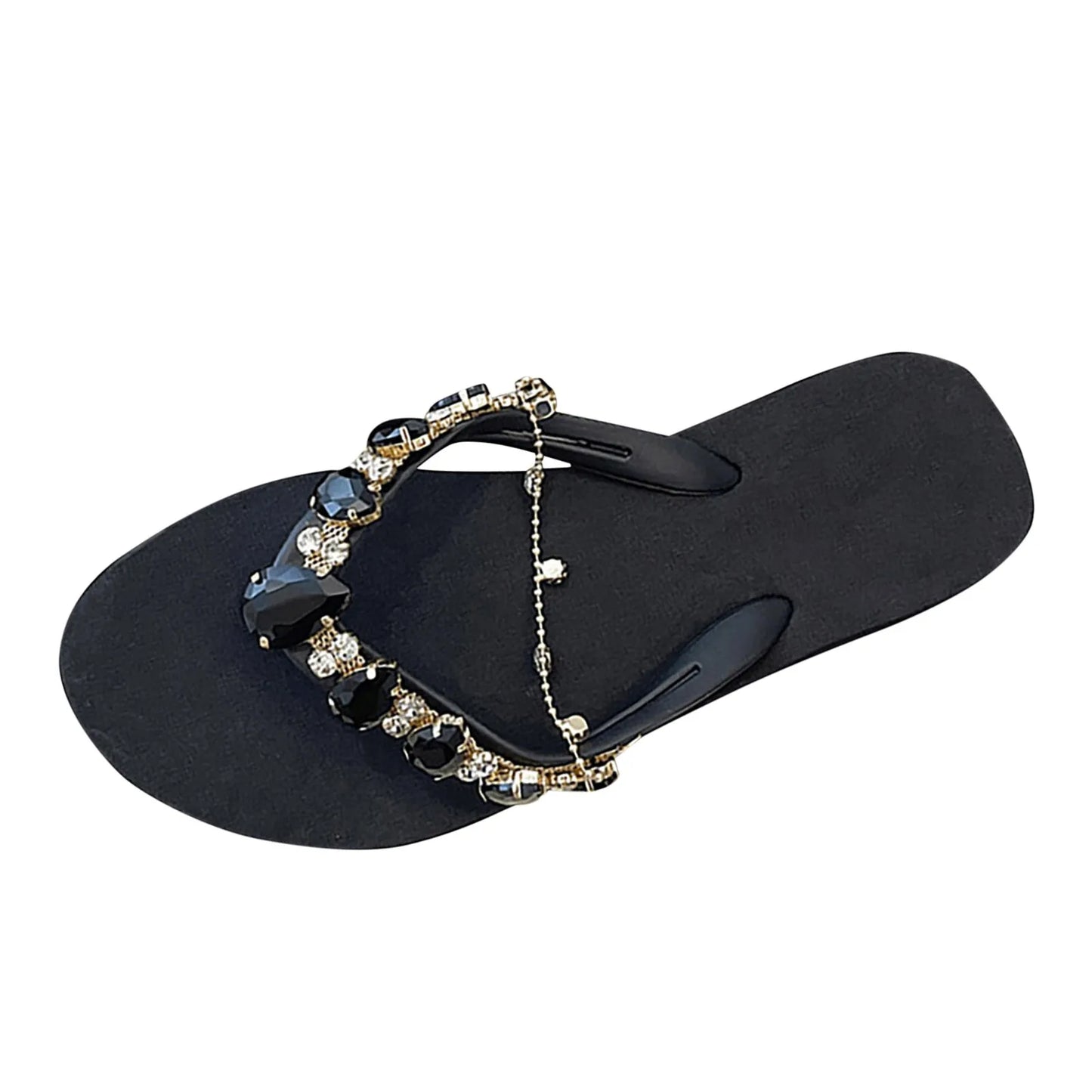 Women Sandals Flip-Flops Beach Thongs Flats Clip Toe Bohemian Rhinestones Flip Toe Shoes Flats Roman Sandalias Mujer 2024