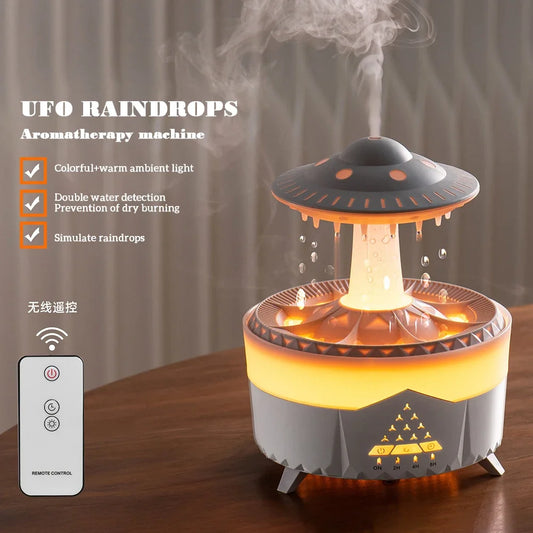 Smart Remote Air LED Humidifier Mushroom Rain Essential Oil Diffuser with Colorful Lights Raindrop Aroma Humidificador for Home