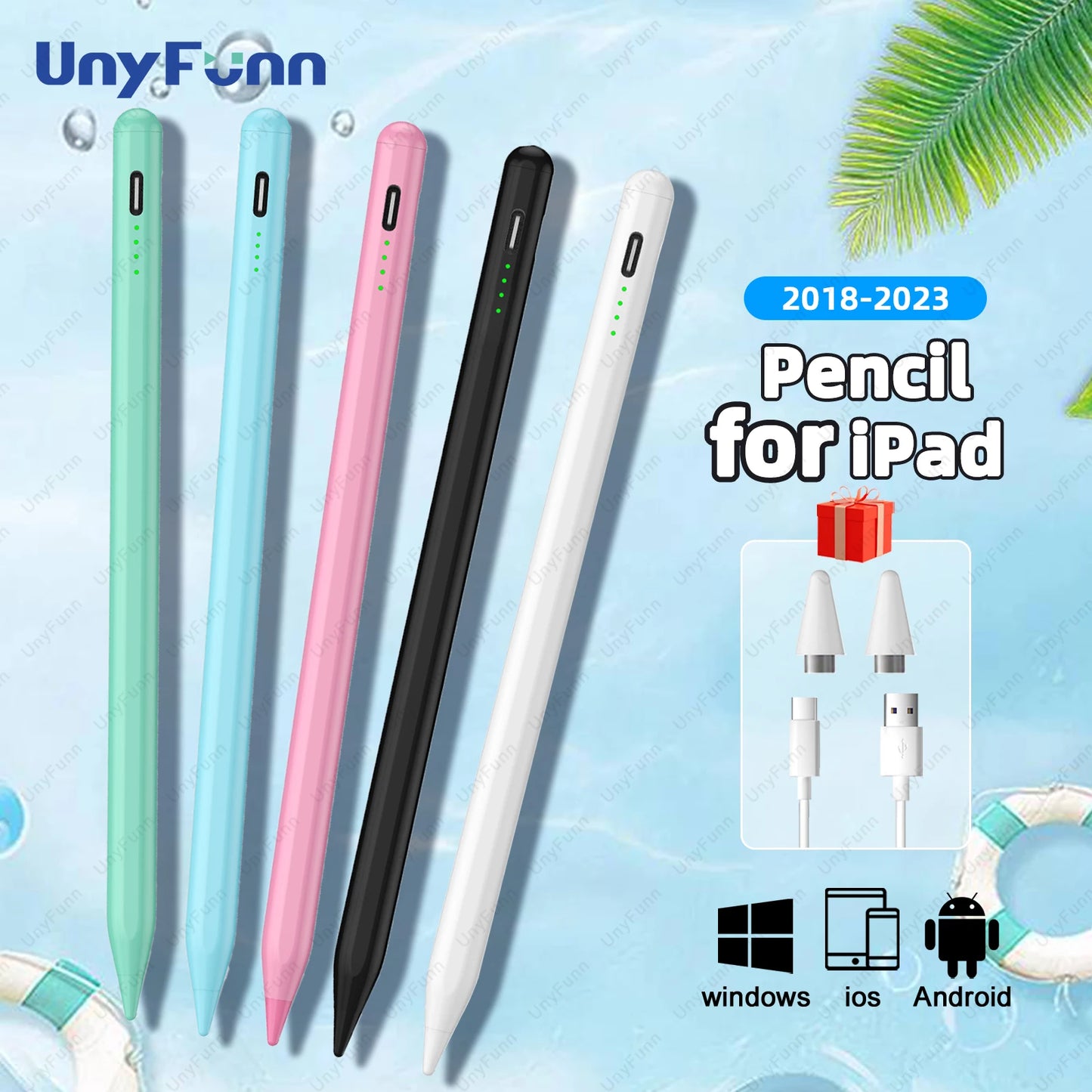 Stylus Pen for iPad with Palm Rejection (2018-2024) Alternative for Apple Pencil Active Touch Screen Pen for iPad Accessories