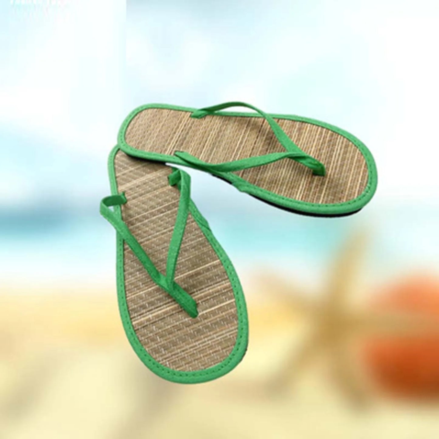 Simple Rattan Flat Comfortable Slippers Flip Flop Women Summer Fashion Casual Non-Slip Couple Flip Flops Breathable Beach Slides