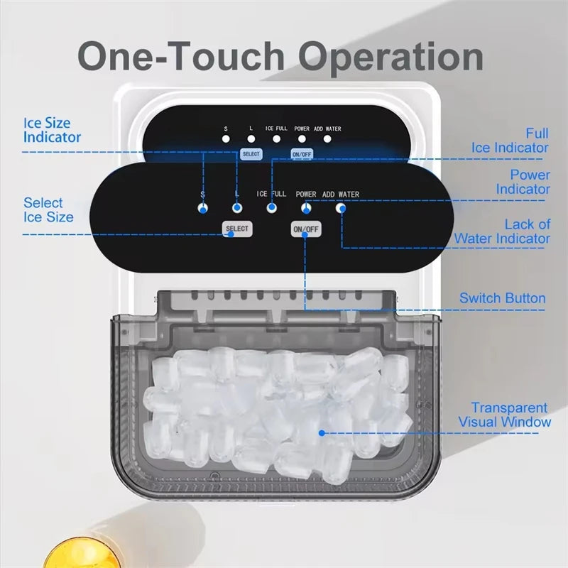 Portable Ice Maker for Home Kitchen Office APP intelligent control wifi remote ice making Machine mini electric Ice Cube Maker