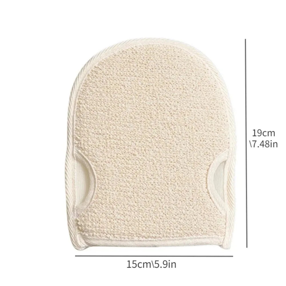 Soft Natural Loofah Glove Double-sided Body Scrub Sponge Pad Shower Body Scrubber Mitt for Shower Spa Skin Clean Bath Gloves