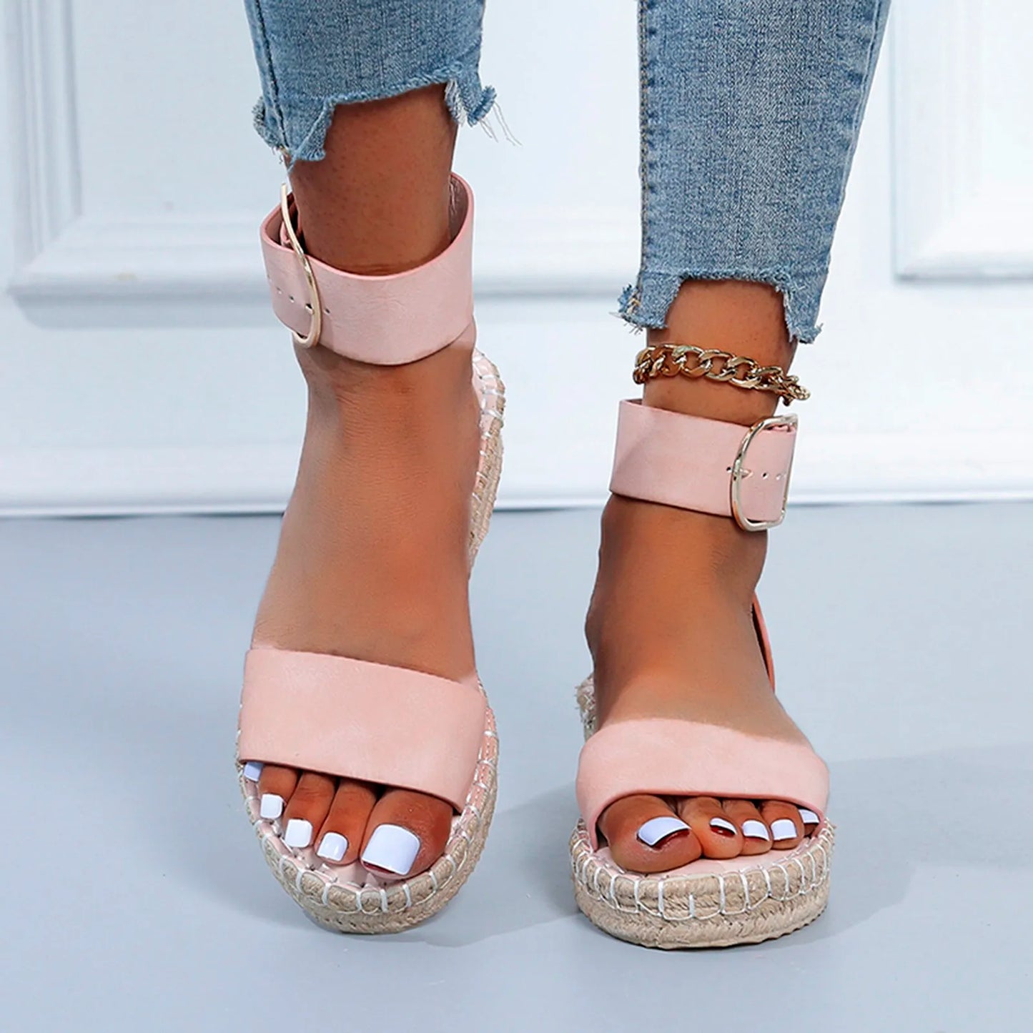 Women's Sandals 2024 Hot Sales Thick Sole Wedge Heel Sandals Spring Summer Platform Sandles Woman's Big Size Comfortable Shoes