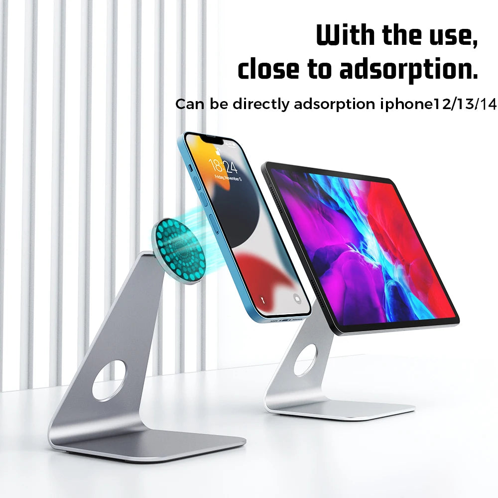 Tablet Desktop Stand For iPad 7.9 9.7 10.2 10.9 11 12.9 inch Metal Magnet Rotation Tablet Holder For Samsung Huawei Xiaomi Phone