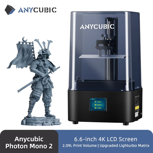 3D Printer ANYCUBIC Photon Mono 2 LCD UV Resin High-Speed 3D Printing 6.6" 4K+ Monochrome Screen 165*143*89mm Printing Size