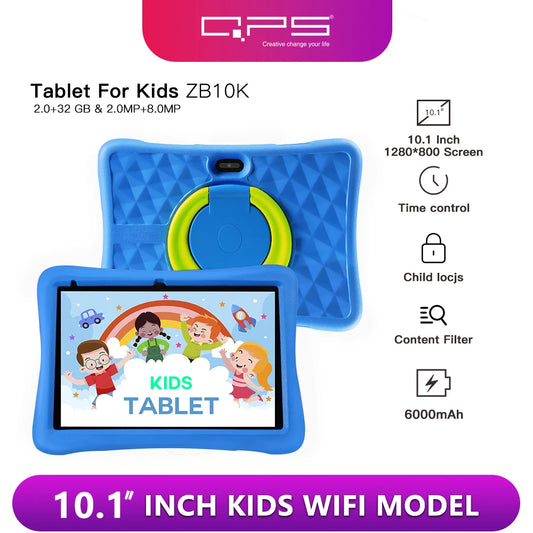 QPS 10 Inch Kids Tablets Android 11 1280*800 HD Ouad Core Wifi 2GB 32GB 6000mAh tablets de 10 pulgadas baratas y buenas