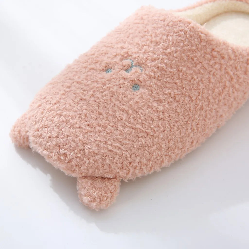 Cute Bear Women Furry Slippers Winter Autumn Spring Indoor Casual Snow Slippers Leisure Women House Comfortable Slippers