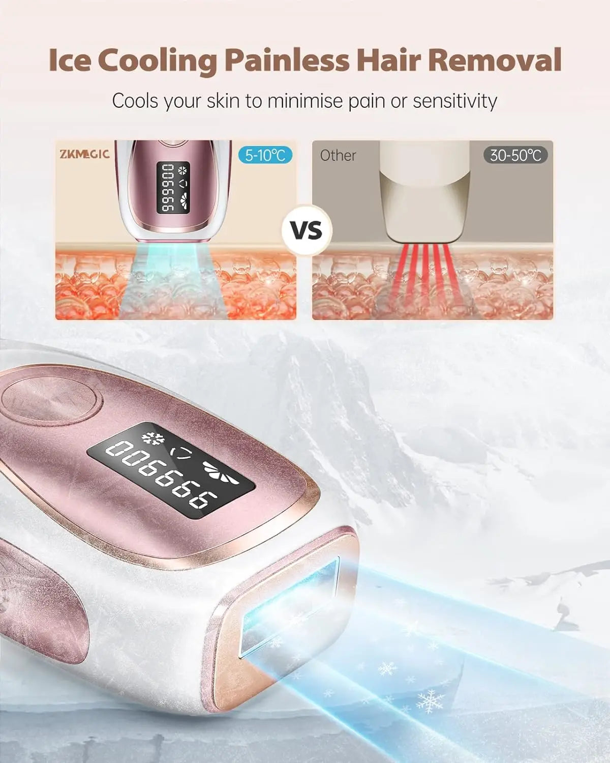 IPL Hair Removal Ice Cooling Women Men Upgraded 999,900 Flashes 5 Levels Permanent whole body Hair Removal Device Laser Epilator