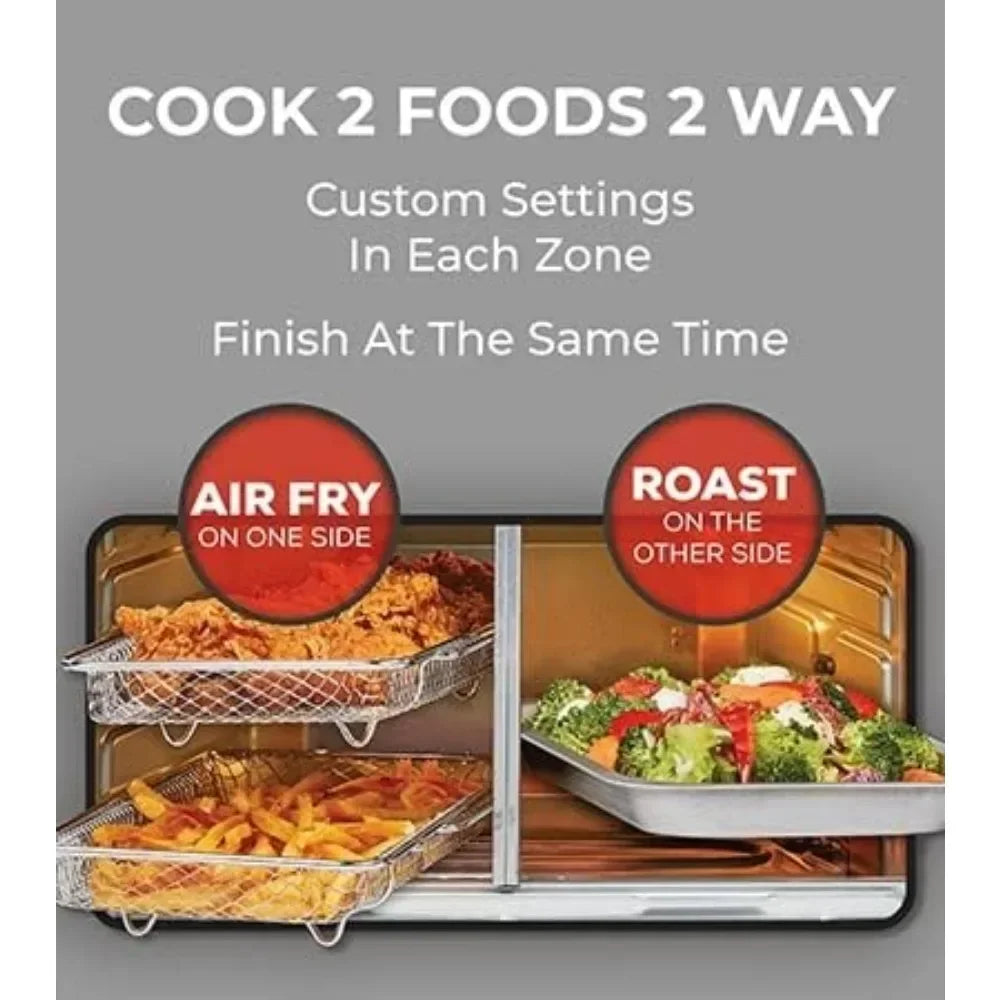 Air Fryers, Dual Zone Oven Combo with French Door, Two Foods in Two Different Ways At The Same Time, Faster,Deep Fryers