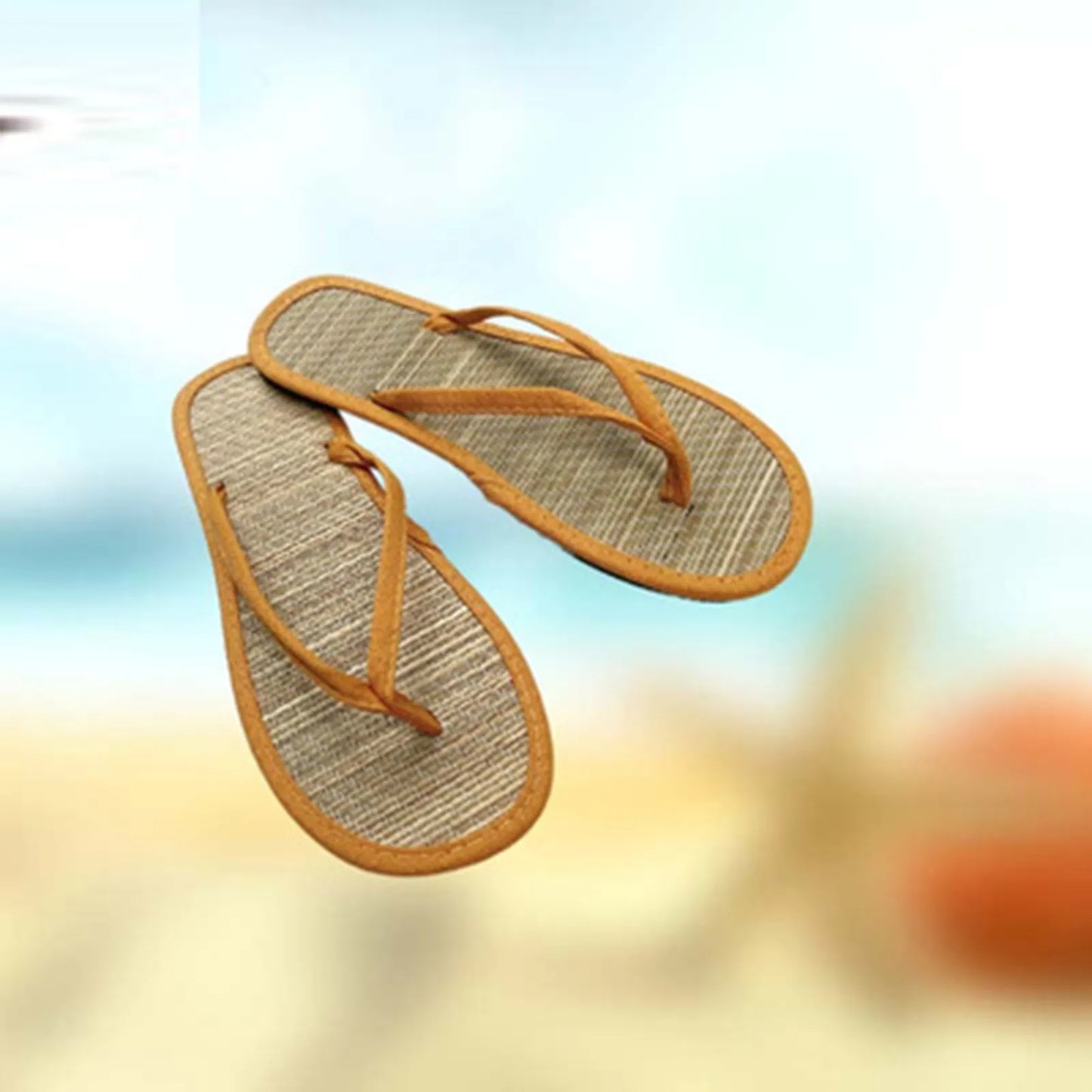 Simple Rattan Flat Comfortable Slippers Flip Flop Women Summer Fashion Casual Non-Slip Couple Flip Flops Breathable Beach Slides