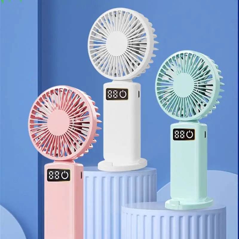 Digital Display Mini Fan USB 400 Mah Handheld Small Electric Fan Portable Student Cooling Device Pocket Outdoor Hand Fan 2023