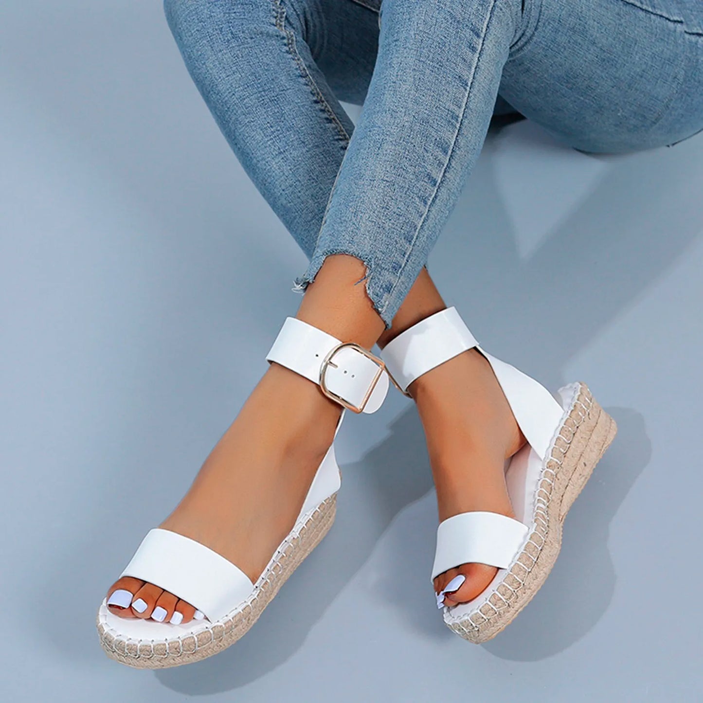 Women's Sandals 2024 Hot Sales Thick Sole Wedge Heel Sandals Spring Summer Platform Sandles Woman's Big Size Comfortable Shoes