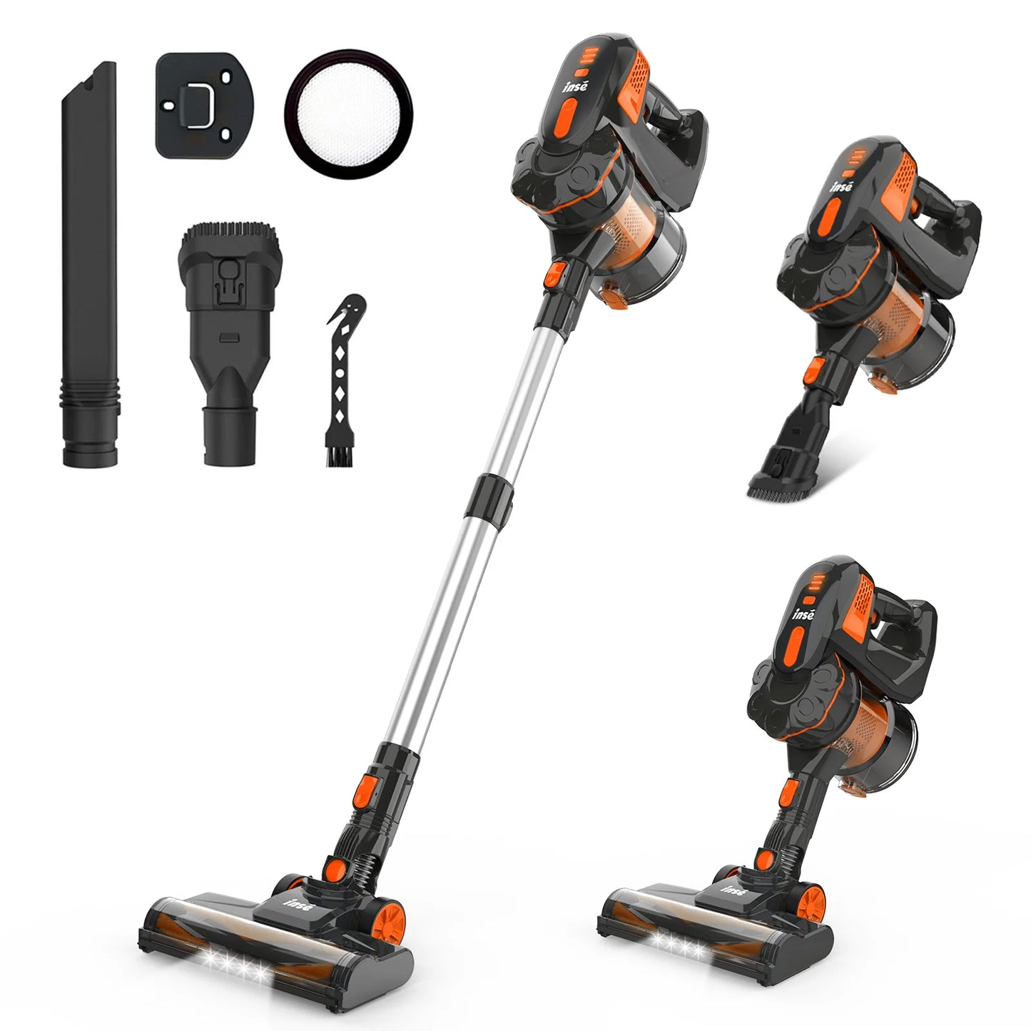 INSE V770 Cordless Vacuum Cleaner Powerful Brushless Motor, Ultra Quiet Lightweight ORANGE