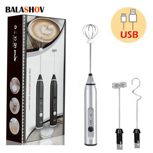 Milk Frothers Electric Handheld Blender with Electrical Mini Coffee Maker Whisk Mixer for Coffee Cappuccino Cream Foamer