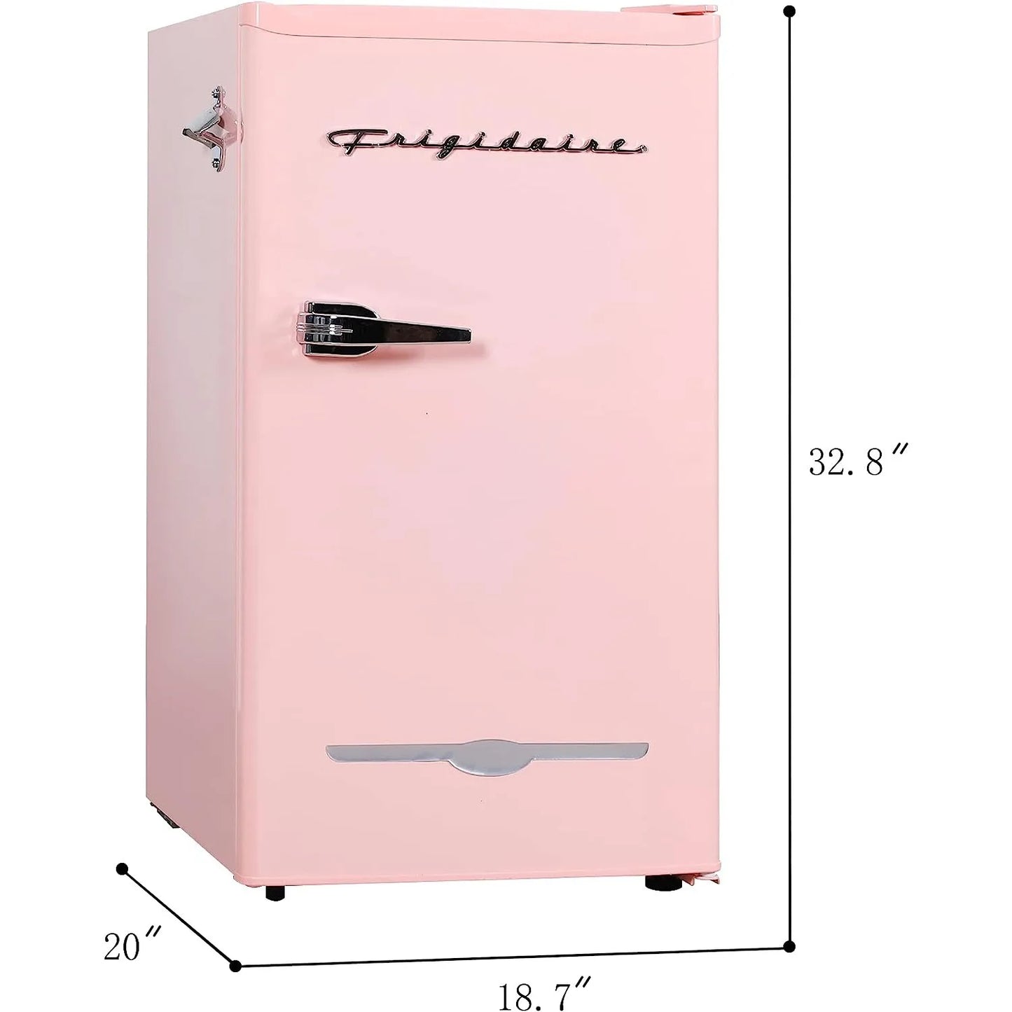 EFR376 Retro Bar Fridge Refrigerator with Side Bottle Opener, 3.2 cu. Ft, Pink/Coral | USA | NEW