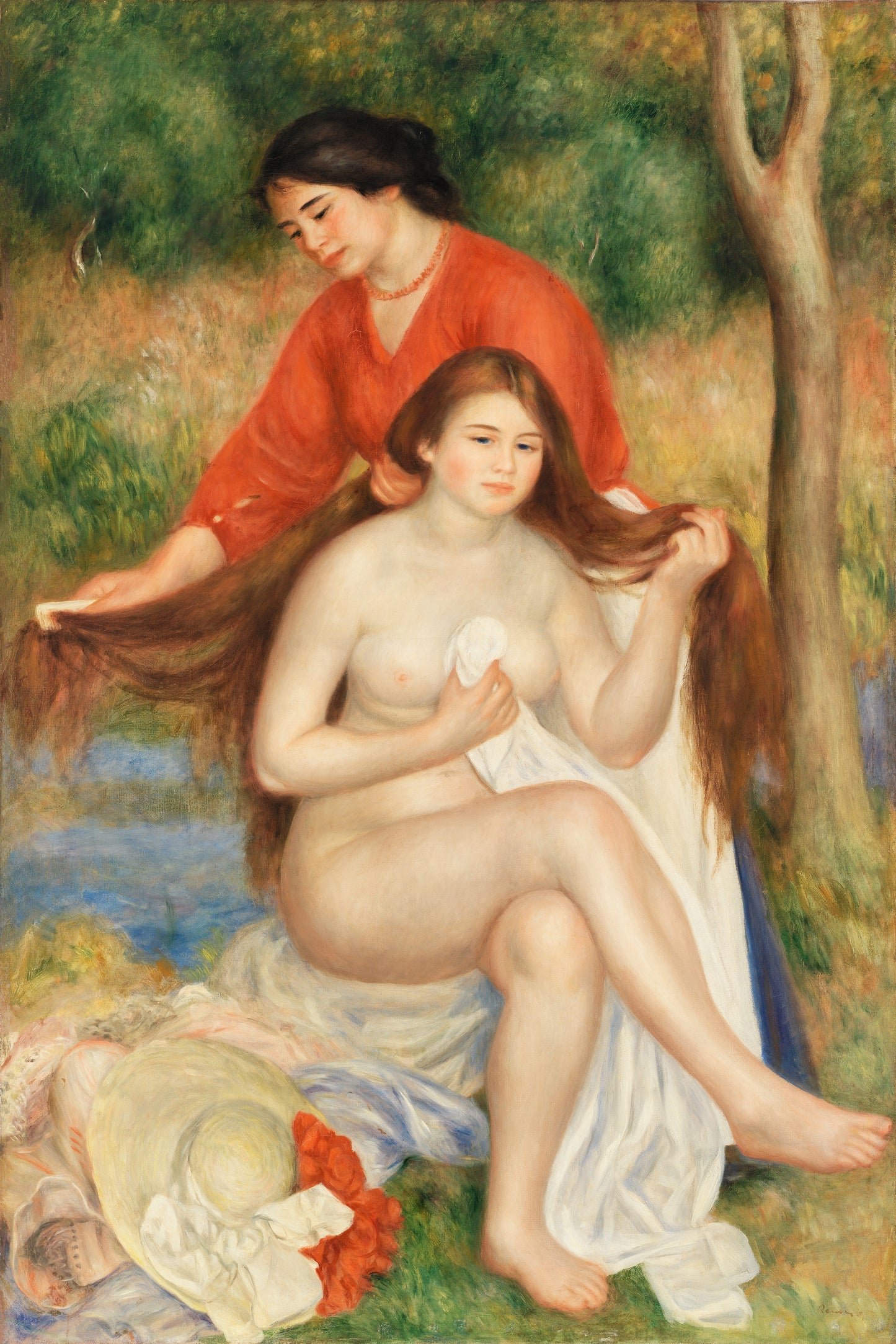 Bather and Maid (La Toilette de la baignause) (1900-1901) by Pierre-Auguste Renoir